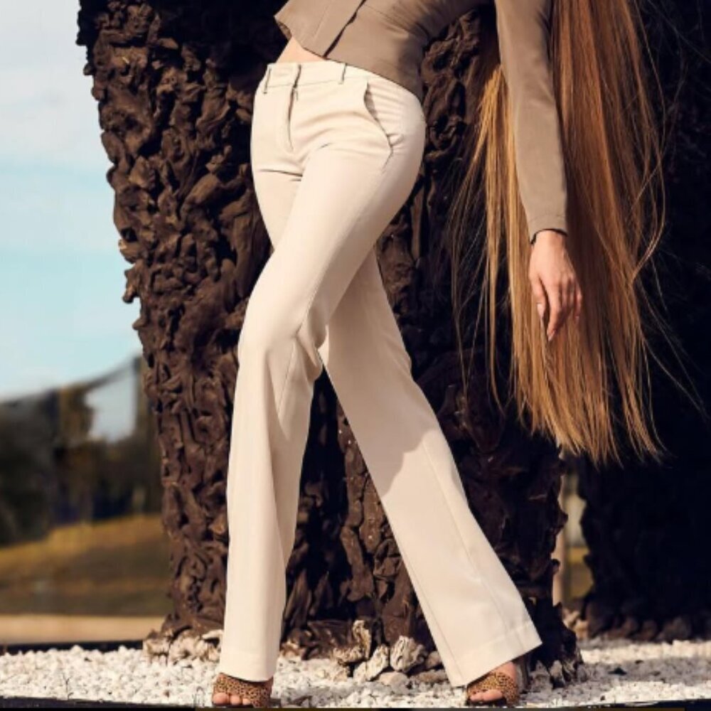 Sandra Angelozzi Cream Tailored Pants